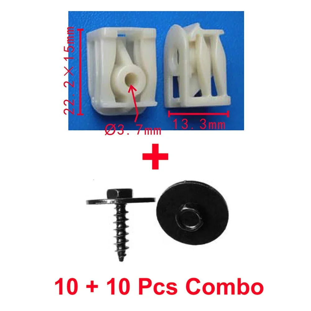 20pcs/set For BMW Front Fender Liner C-Clip Hex Bolt Screw Kit  