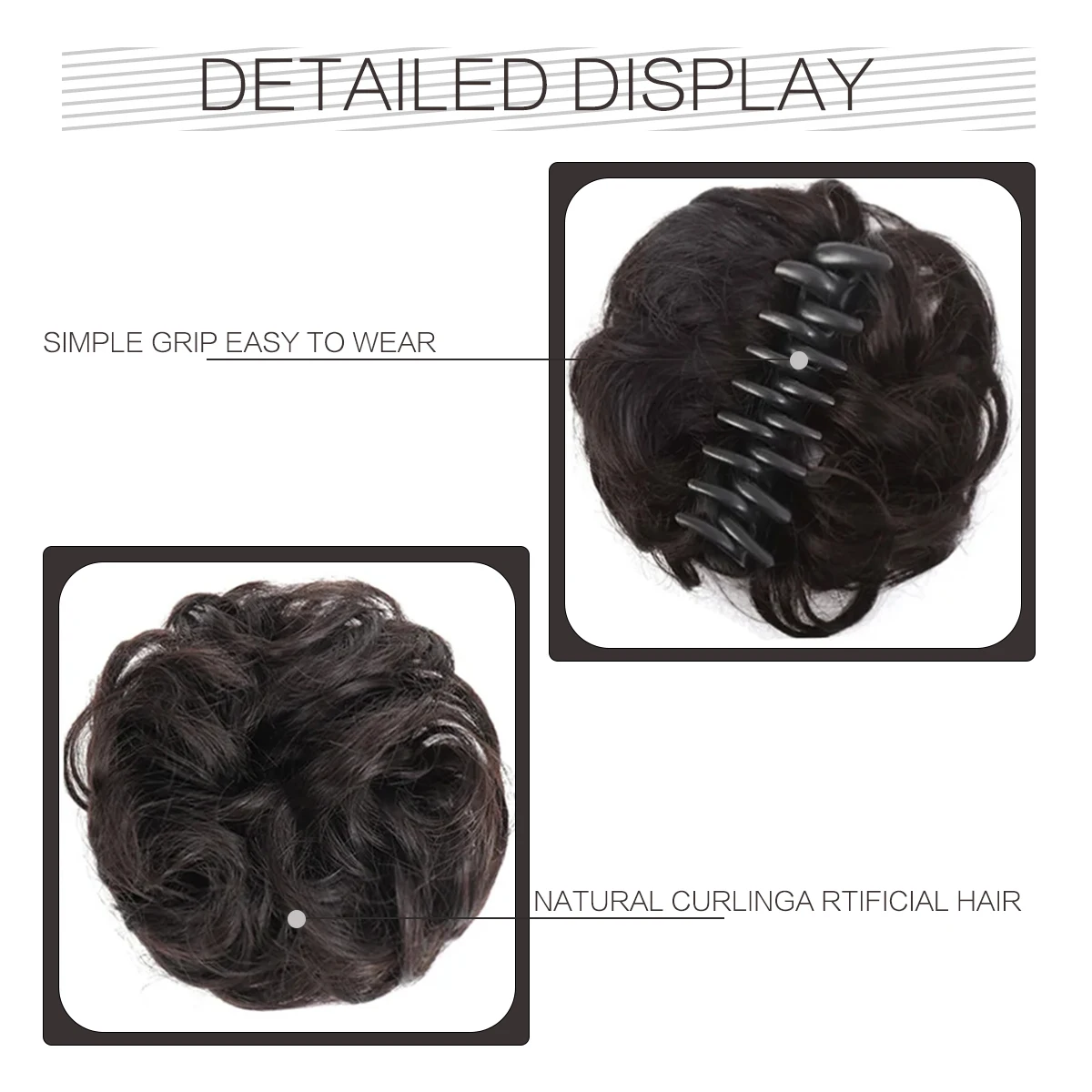 Curly Claw Clip-In Bun Hairpiece Chic Tousled Updo  Designed for Caucasian Women with This Stylish Synthetic Chignon