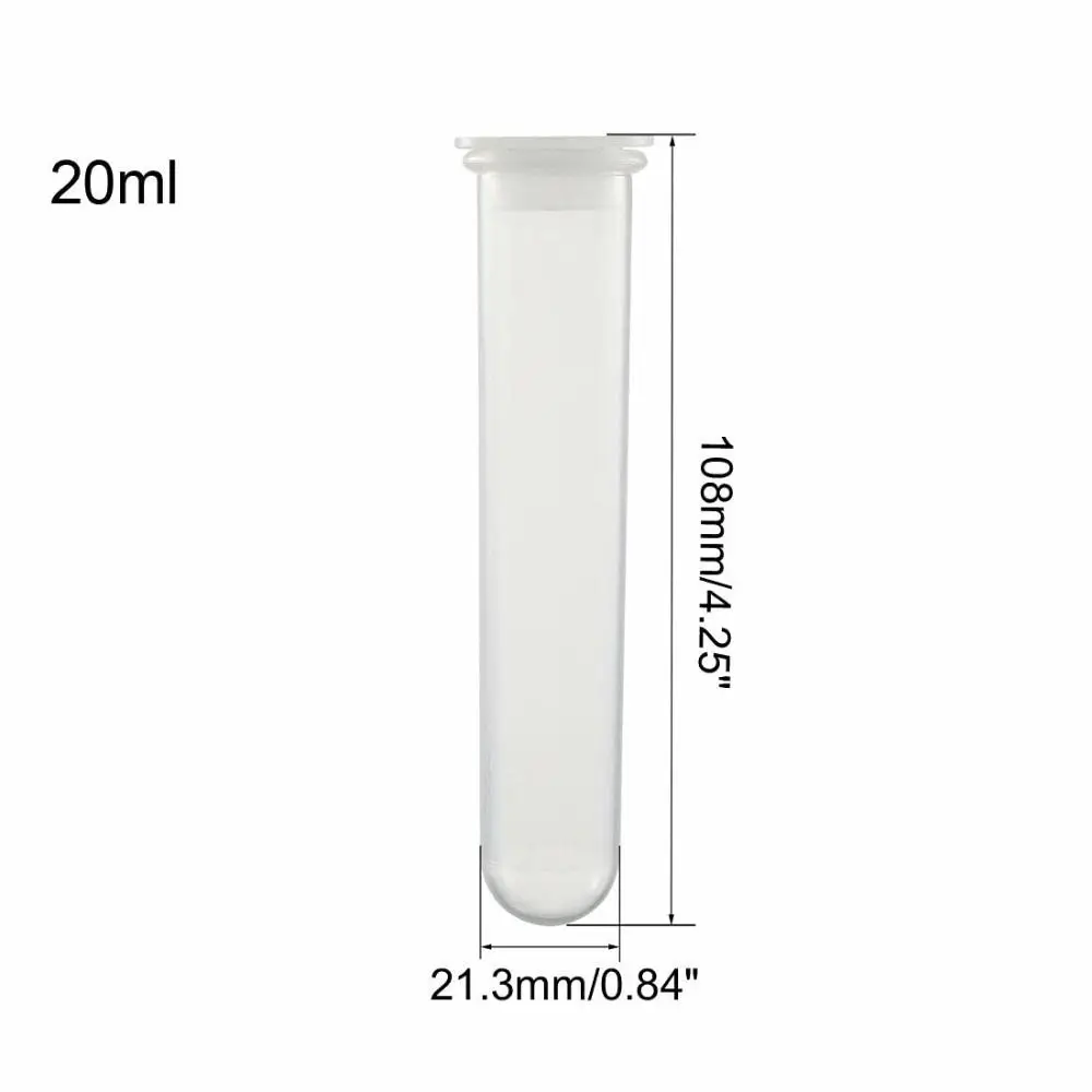 Durable with Snap Cap Centrifuge Tubes Plastic 20ml Storage Container Graduated Micro for Beads Sample Laboratory