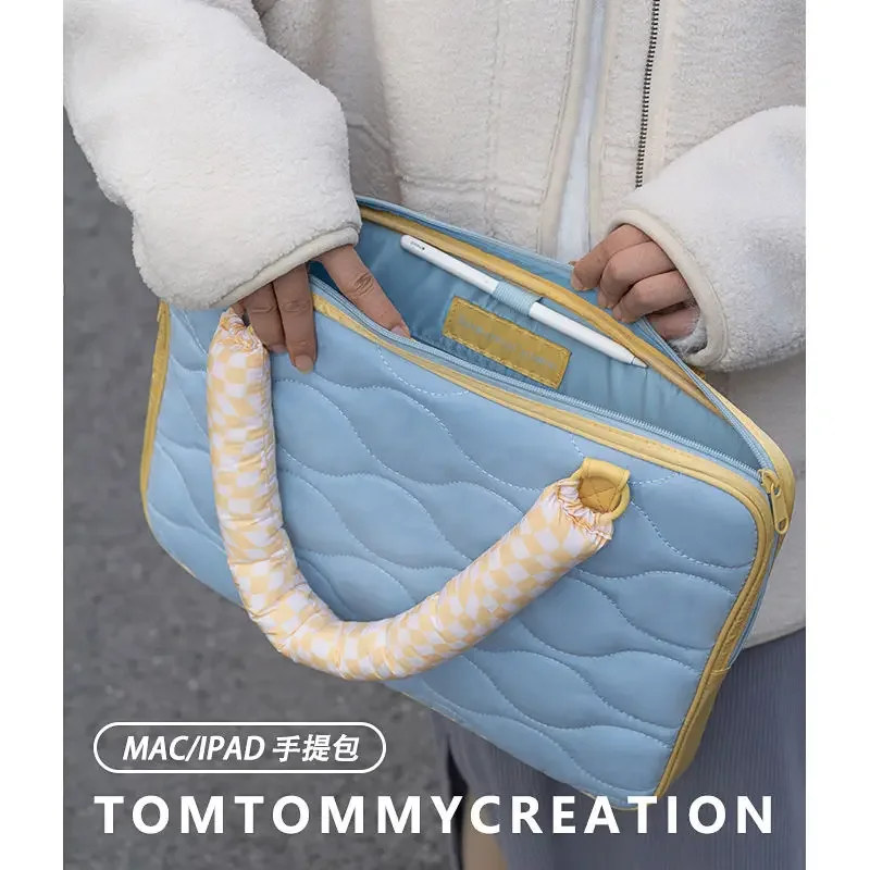 Bolsas de Algodão Acolchoadas para Mulheres Bolsa Mensageiro de Grande Capacidade Estojo Acolchoado para Laptop para Matebook Dell Lenovo Macbook Space 16 - Imagem 5