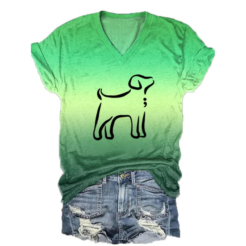 

Cotton Women's T-Shirts Fashion Characters Top Tee 3d Rose T-Shirt Harajuku Casual Short Sleep V-Neck Oversized Female Clothing