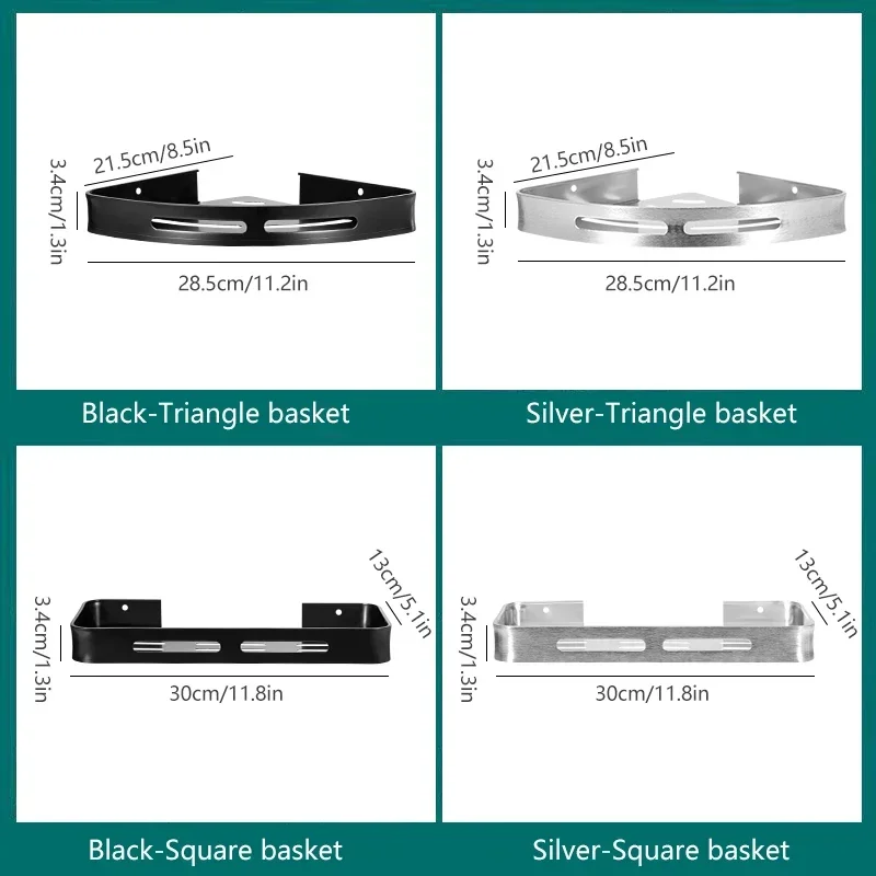 

Стеллаж для душа, настенный угловой Органайзер черного цвета для хранения шампуня, ванной комнаты, крепление без сверления