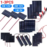 Mini cellule solaire en polysilicium, 5W 12V 1W 3V, avec câble, Mini Module de panneau solaire pour lampe, pompe de ventilateur, chargeur de batterie à monter soi-même 1