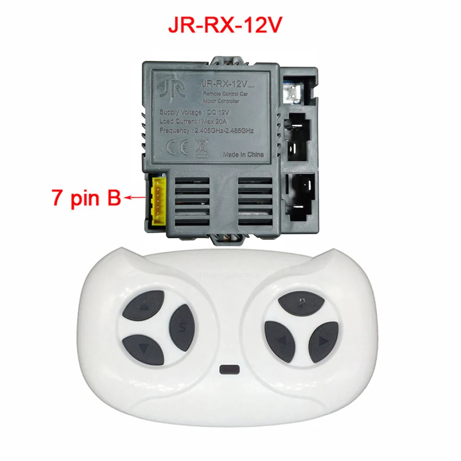 Ricevitore telecomando 2.4G 12 V RC per bambini controller per auto con funzione di corrispondenza della frequenza per veicoli elettrici (set completo 2 pin