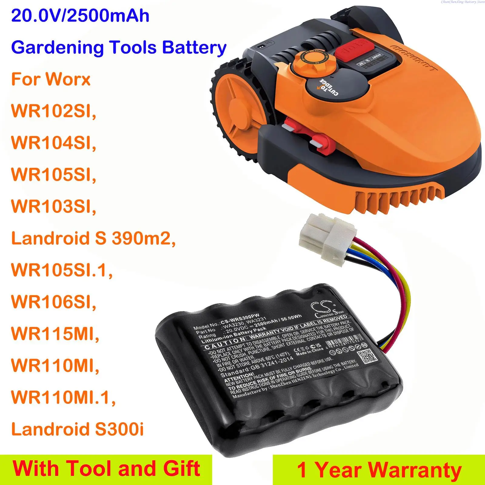 Cameron Sino 1500mAh/2500mAh Batterie für Gardena ... - Grandado