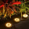 4 Pcs 8LED Solar Power Disk Light Outdoor Garden Solar Underground Light Deck Light Spotlight Buried Solar Led Lamp 4