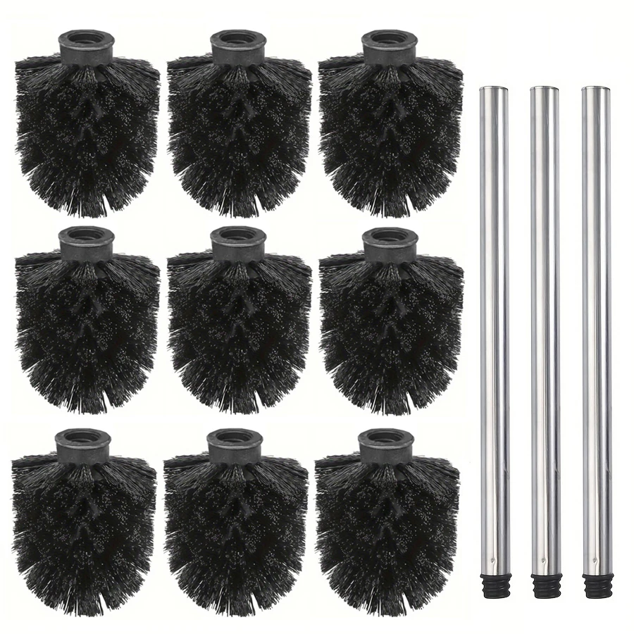 Enhanced Reusable Black Toilet Brush with Detachable Head