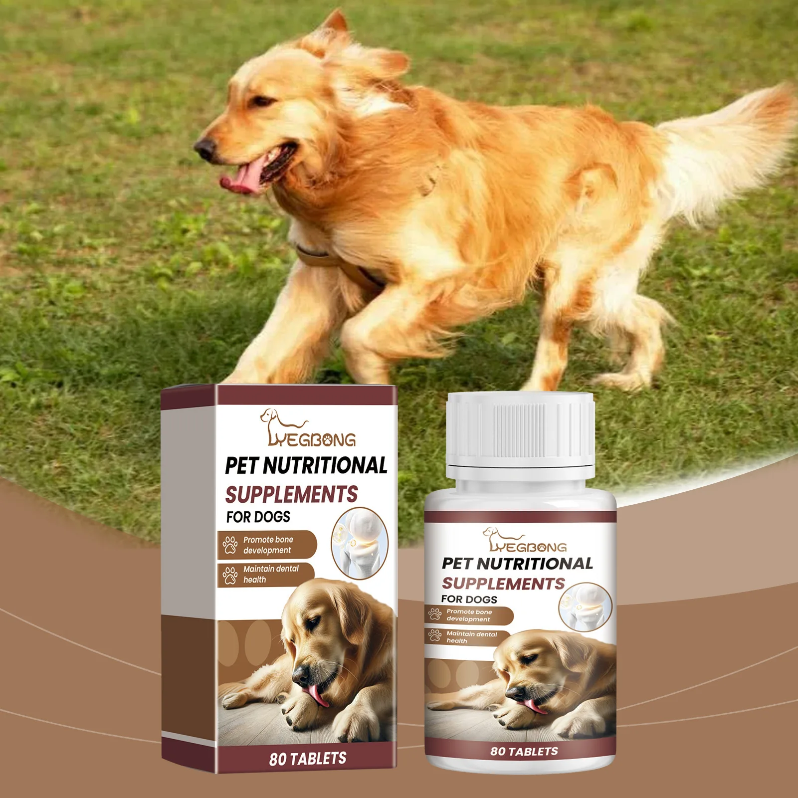 80 Count Calcium Tablets for Dogs Essential Vitamin Nutritional Supplement for Oral Health Dietary Wellness