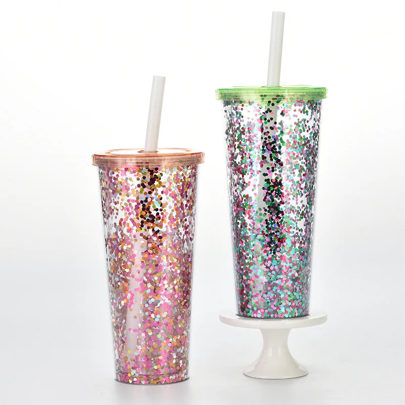Reusable Boba Tumbler With Lid and Straw- Iridescent Cups, Glitter Dome  With Boba Doll, Reusable Tumbler, Cold Tumbler With Straw, Tea Tumbler With  Lid- 400ml Capacity 