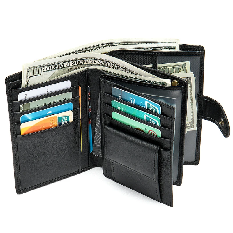 High Quality Genuine Leather Slim Wallet For Man Soft Cowskin Short Pocket Purse Men Male Bifold Thin Purse Lightweight Business 5