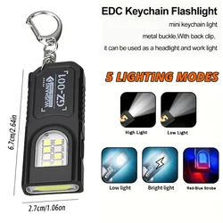 Compact Outdoor Emergency Flashlight with Built - in Knife Clip and Warning Light (Black 3)