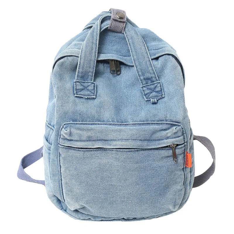 Fashion Denim Women's Backpack Trendy Casual Student School Bags For Girls Small Feminina Travel Backpack Mochila
