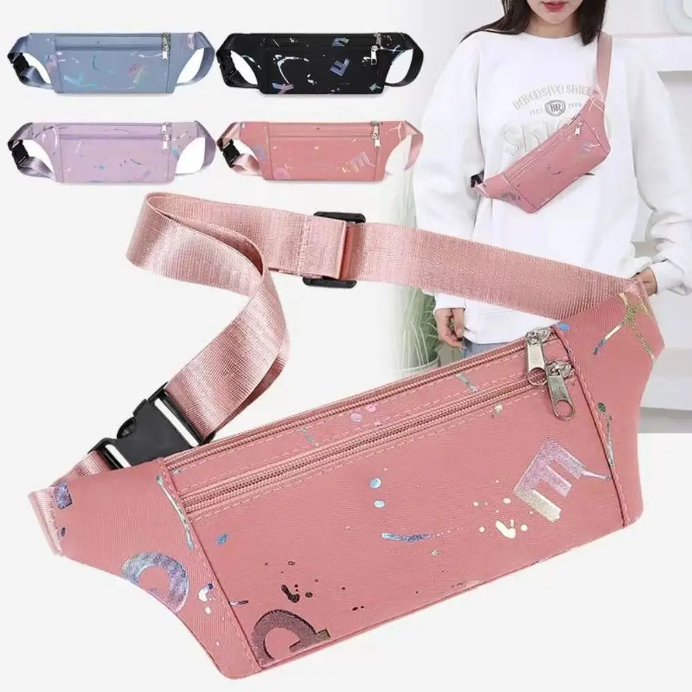 

Patchwork Nylon Chest Bag Leisure Zipper Korean Style Canvas Crossbody Bag Fanny Packs All-match Sports Waist Bag Sports