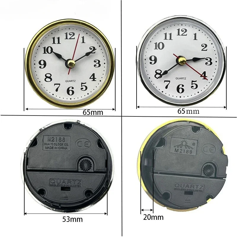 Classic Clock Craft Quartz Movement 2-1/2" (65mm) Round Clocks Head Insert Roman Number Mayitr Little Clock Arabic Numbers 2