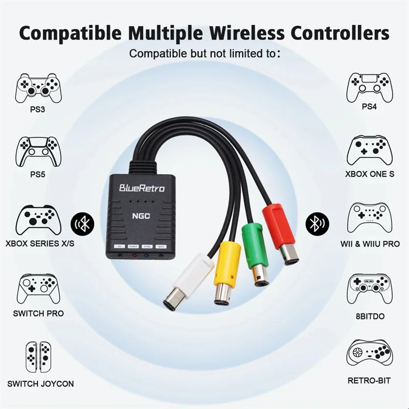 NGC BlueRetro For Nintendo GameCube Console Wireless Game Controllers Adapter To PS3 PS4 PS5 8bitdo Switch Pro wii Controllers