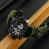 SKMEI 2202  Sport Watch Mens LED Light Stopwatch Waterproof Wristwatches Alarm Creative Cool 4 Time Display Countdown Digital 4