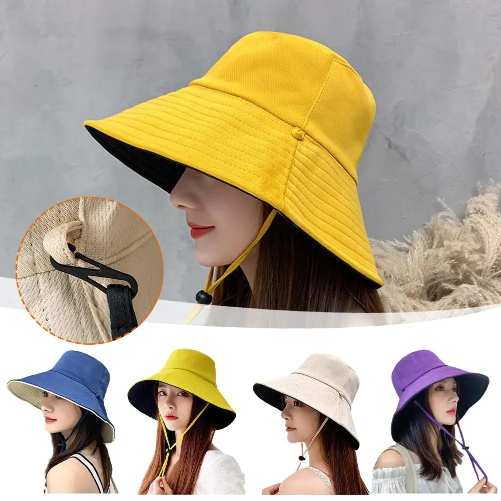 

New Sun Protection Hat Women Wide Brim Sun Visor Foldable Hat Hiking Fishing 50+ Traveling Summer Spring Protection Cap UPF S6B1