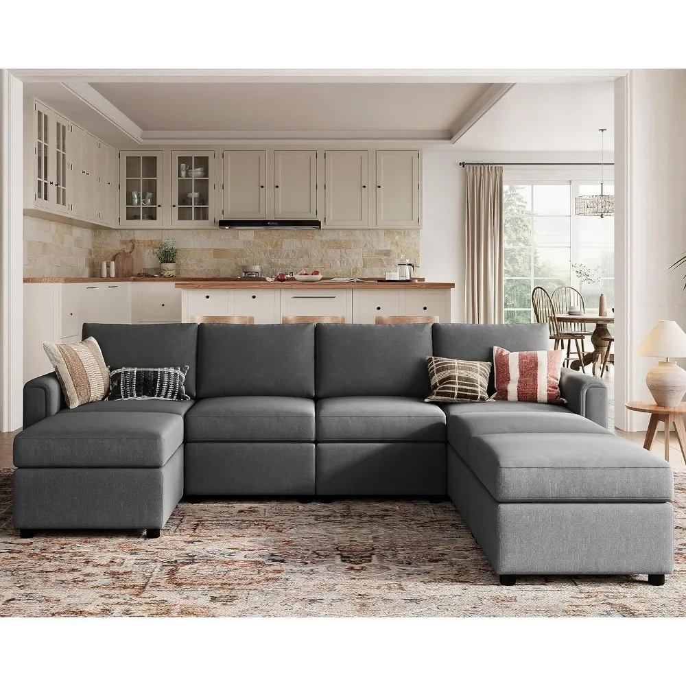 

Convertible Sectional Sofa Couch with Storage, Memory Foam, Modular Sectionals with Ottomans, U Shaped Sofa Couch