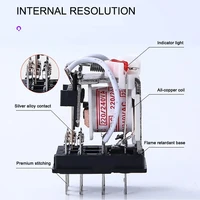 10 PCS For Wholesale Miniature Control Relays Small Intermediate Relay AC 12V DC C24 AC220 HH52P HH53P HH54P HH62P HH63P HH64P 3