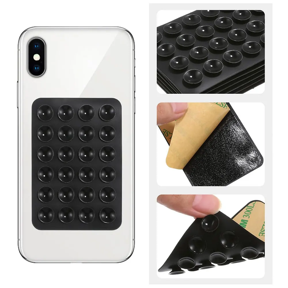 Phone Suction Cup Silicone World Square Silicone Mobile Phone Fixing Suction Cup Car Mounted Bracket Phone Case Universal Anti Slip Suction Cup