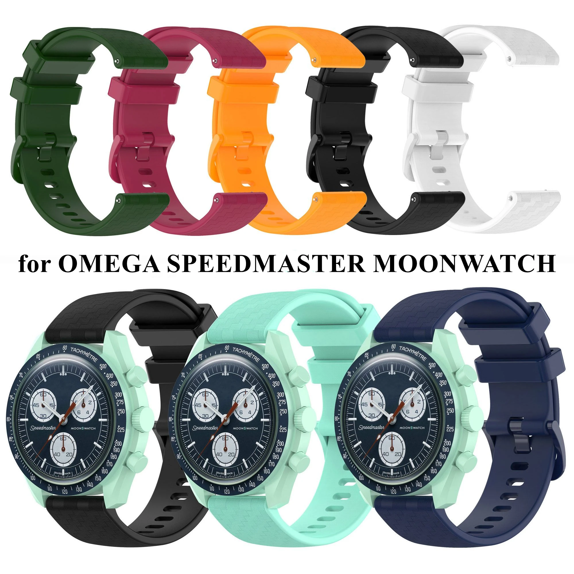 For OMEGA SPEEDMASTER MOONWATCH Silicone Watch Strap Smart Replacement Watchband Breathable 