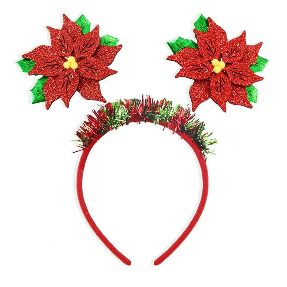 Christmas Headbands for Parties Photos Snowman Reindeer Santa Hat Antlers Plastic Festive Hair Hoop