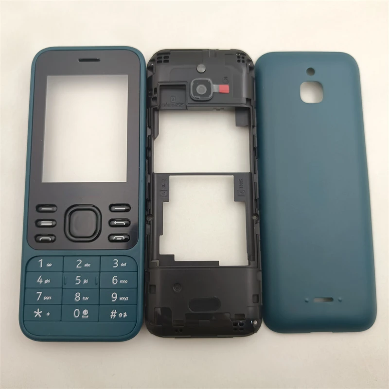 

10Pcs/Lote For Nokia 6300 4G 2020 Full Mobile Phone Housing Cover Case+English Keypad Replacement Parts