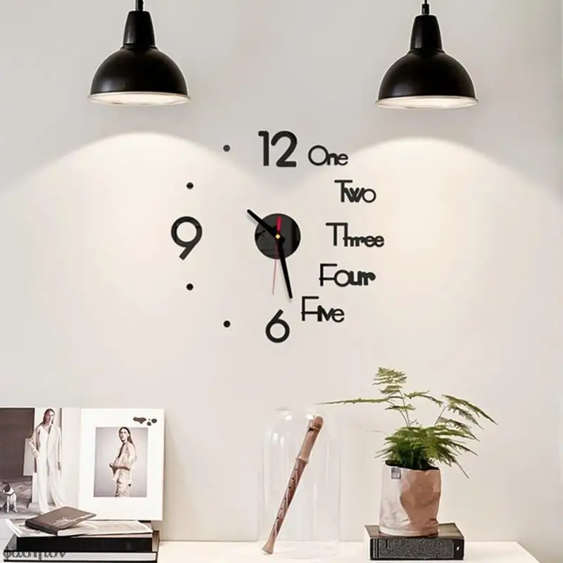 DIY Digital Wall Clock 3D Mirror Surface Sticker Silent Acrylic Clock Home Office Decor Wall Clock For Bedroom Living Room Decor