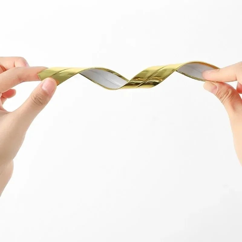 골드 벽 코너 장식 라인 자체 접착 벽 거울 스티커, 장식 가드 테이프, 테이블 가장자리 가구 벽 코너 보호대