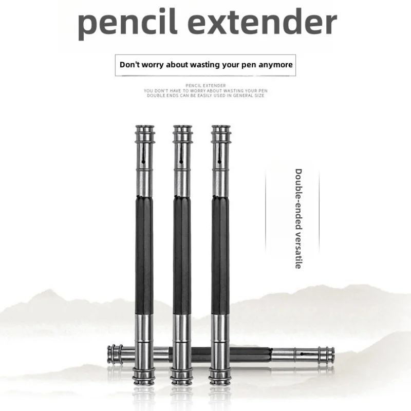 Metal double-ended pencil extender Stainless steel pencil case double-ended brush extender 5