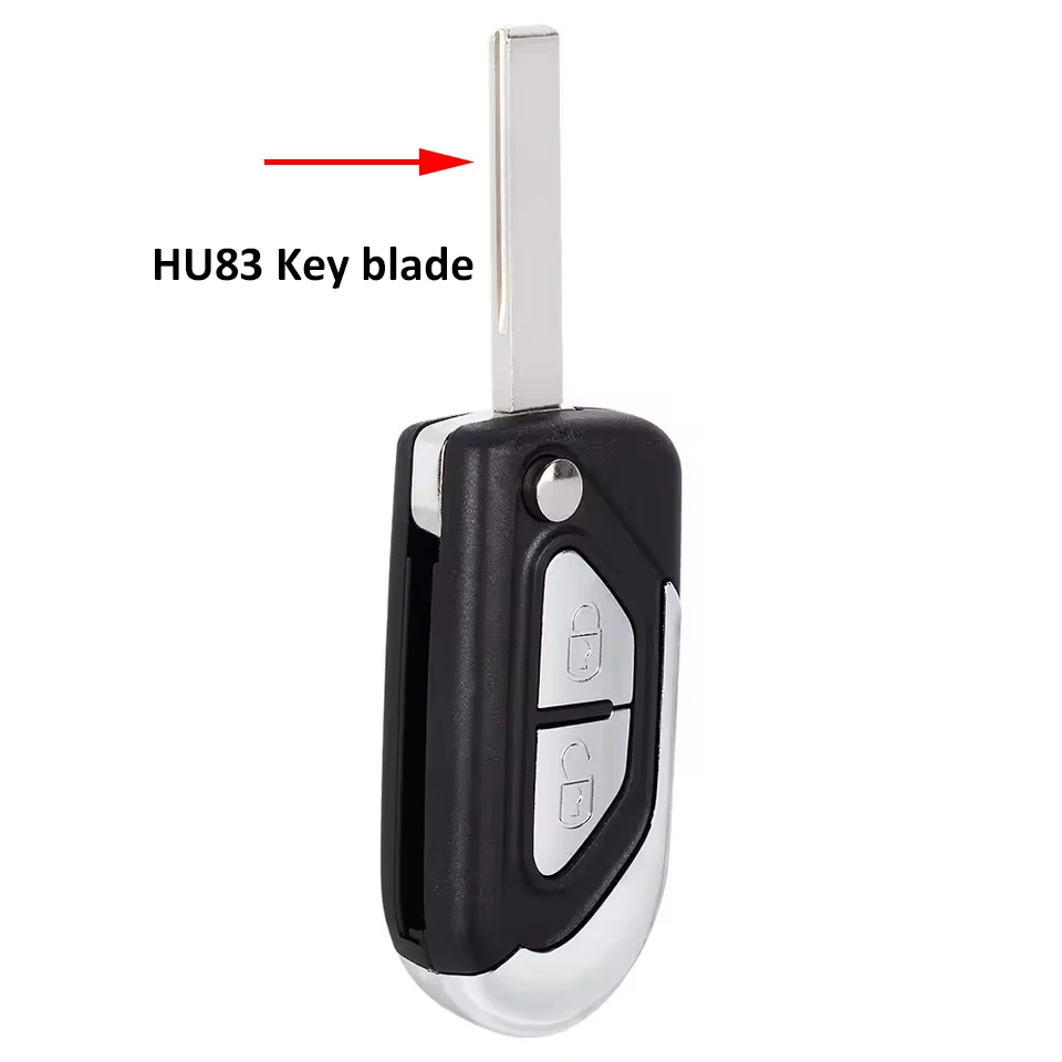 Premium Remote Key Shell Case with 2 Buttons and VA2 HU83 Blade
