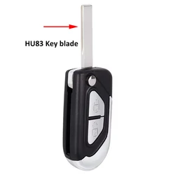 Premium Remote Key Shell Case with 2 Buttons and VA2 HU83 Blade for HU83 Key Blade