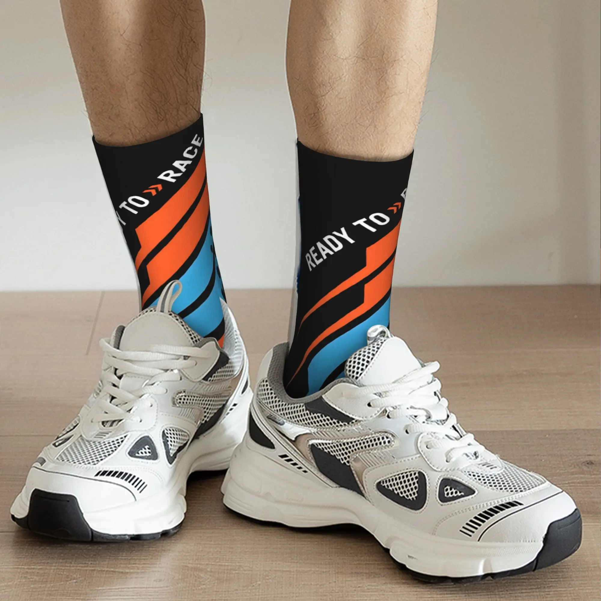 Custom Motor Ready To Race Enduro Cross Motocross Men Women Crew Socks Unisex Funny 3D Print Dress Socks