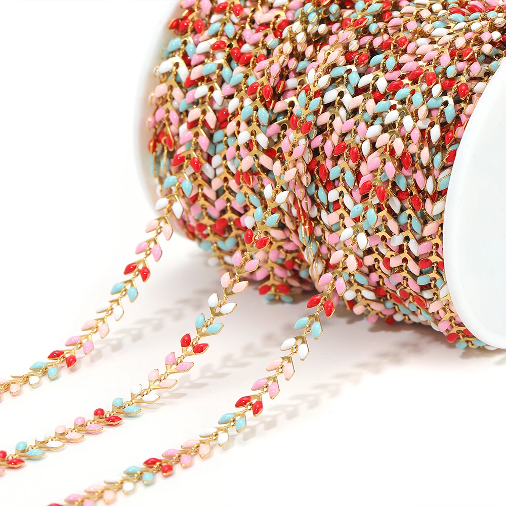1 Meter weiße Emaille-Ketten aus Edelstahl in Flugzeugform für DIY-Schmuck, Ohrringe, Herstellung von Armbändern, Erkenntnissen, Halsketten, Zubehör – Detail 4