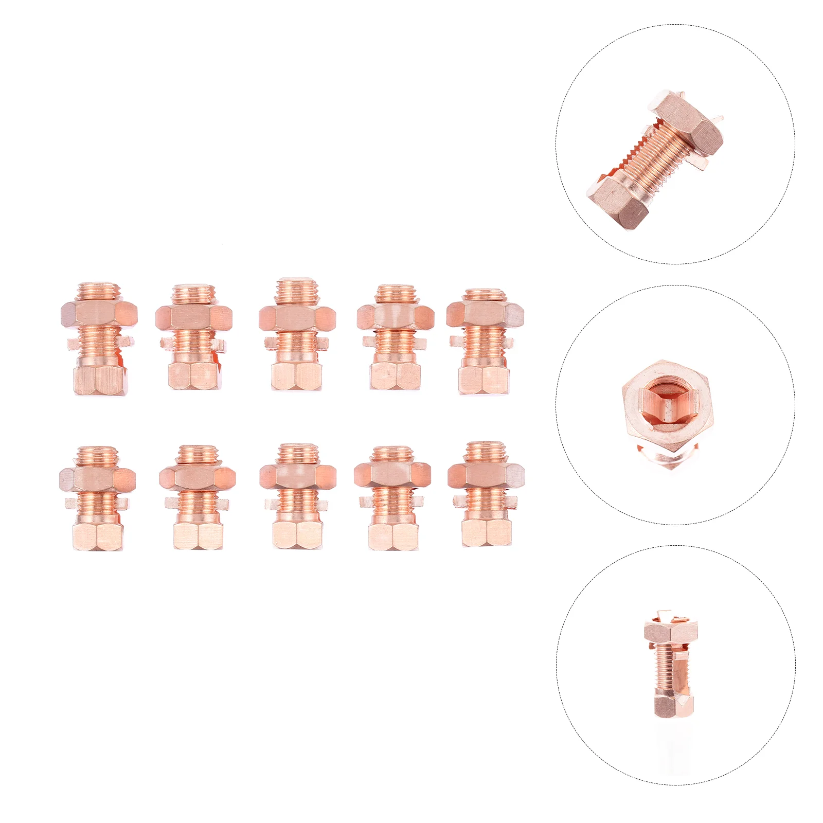 

10 Pcs Bolt Clamp Wire Clips Split for Antenna Strength Copper Grounding Connector