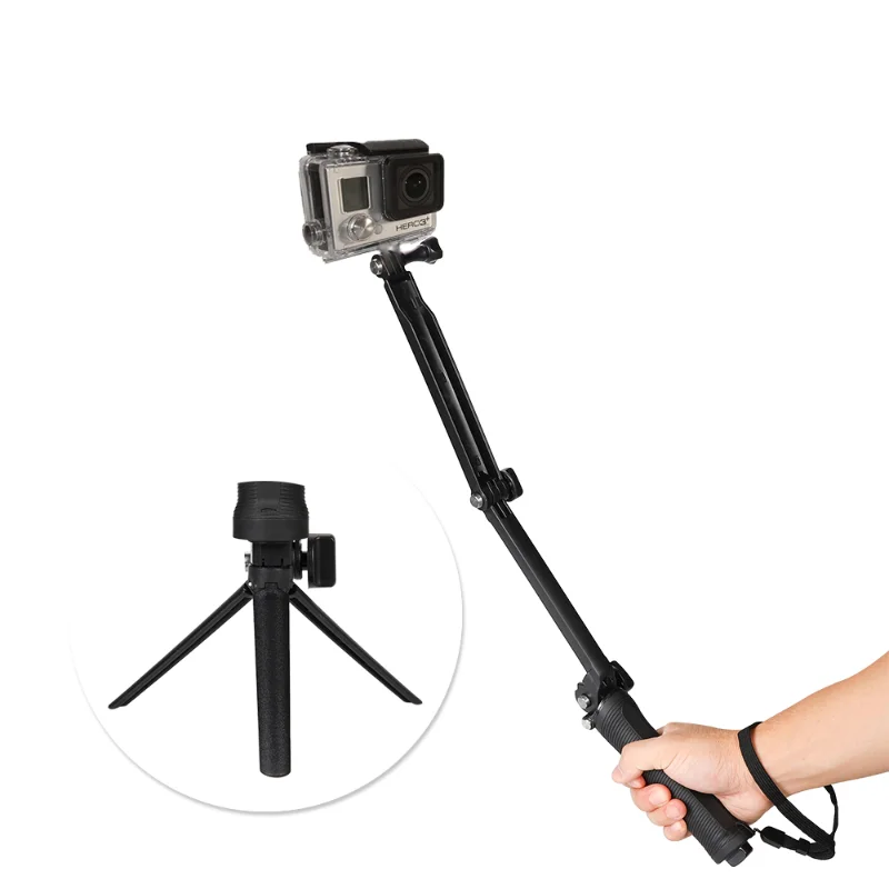 Gopro trípode monopod de 3 vías para cámara de acción, palo Selfie para