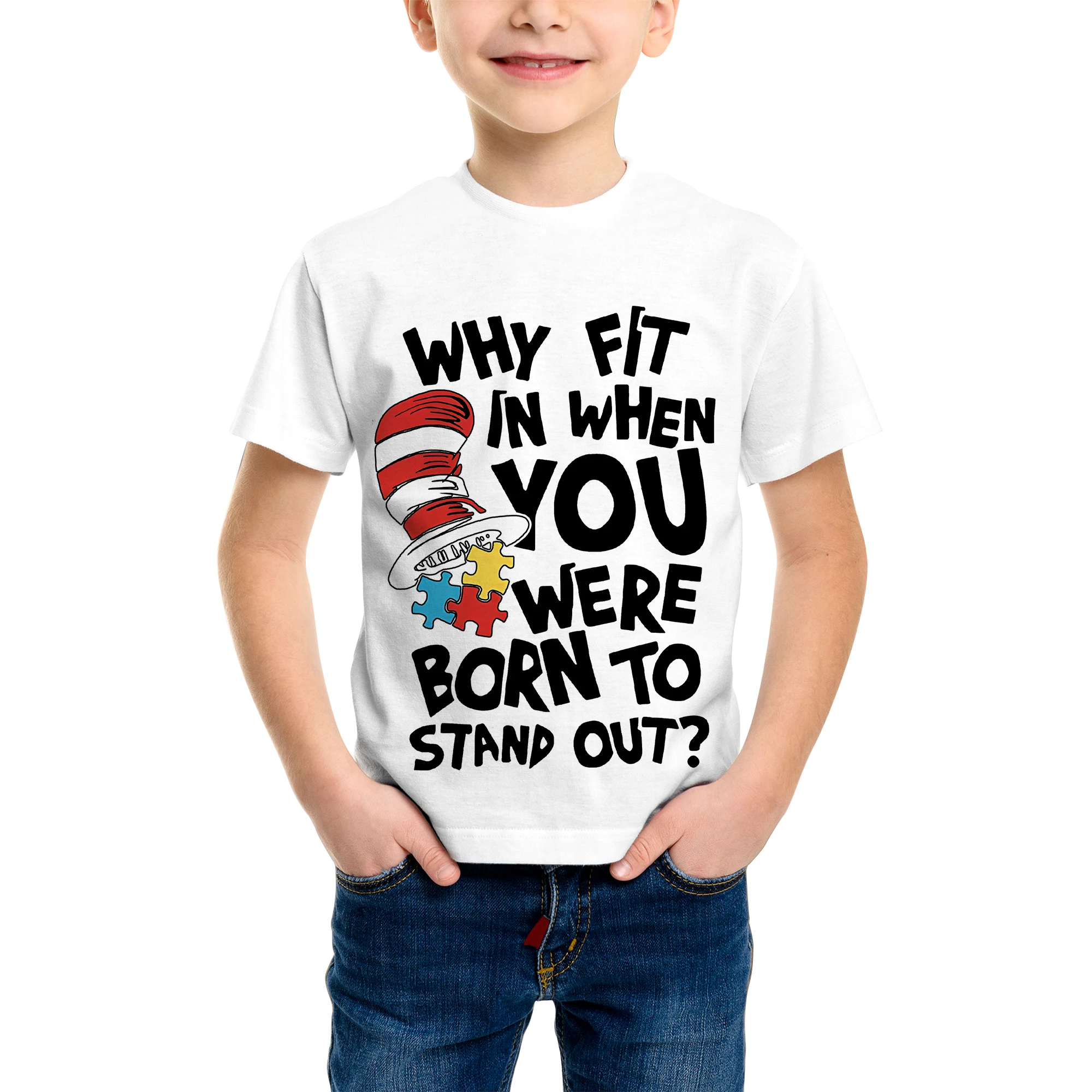 تي شيرت مطبوع ثلاثي الأبعاد للأولاد - تصميم كاجوال برقبة دائرية وأكمام قصيرة للشباب