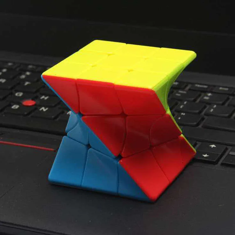 컬러풀 트위스트 큐브 3x3x3 부드러운 회전 두뇌 훈련 게임 어린이 성인 IQ 논리 퍼즐 교육용 장난감 생일 선물