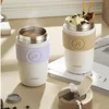 Travel Thermal Mug Ceramic Liners 316 Stainless Steel Thermo for Coffee Long-lasting Heat Preservation with Straws Water Bottle 2