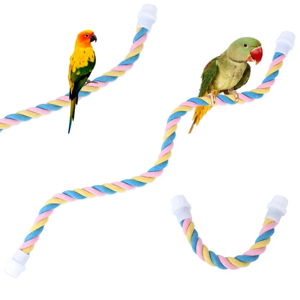 Parrot Climbing Cotton Rope Bird Toy U-shaped Pet Toy Colored Cotton Rope Bird Standing Pole Cage Special