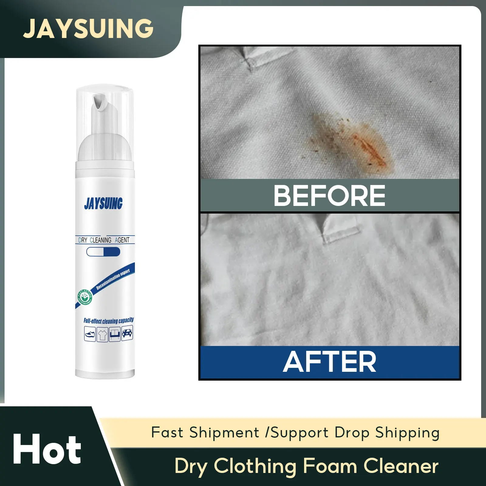 Dry Clothing Foam Cleaner Down Jacket Oil Stain Removal Mattress Sofa Decontamination Dry Cleaner Wash Free Clothes Foam