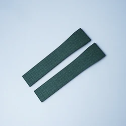 Premium Mosaic FKM Skin - Friendly Watch Strap Band (Multiple Sizes Available) - 21mm (Green)