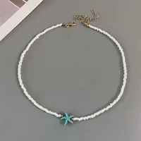 Shell Starfish Woman Short Necklace Summer Holiday Gift Handmade Choker  Seed Beads Neck Jewelry White - Image 3
