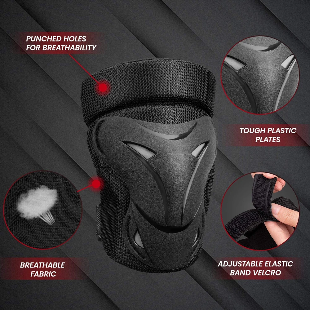 Kids Youth Adults Knee Elbow Wrist Pads Outdoor Multi-Sport Protective Gear Set for Roller Skating Cycling Skateboarding Scooter 2 Kids Youth Adults Knee Elbow Wrist Pads Outdoor Multi-Sport Protective Gear Set for Roller Skating Cycling Skateboarding Scooter 2