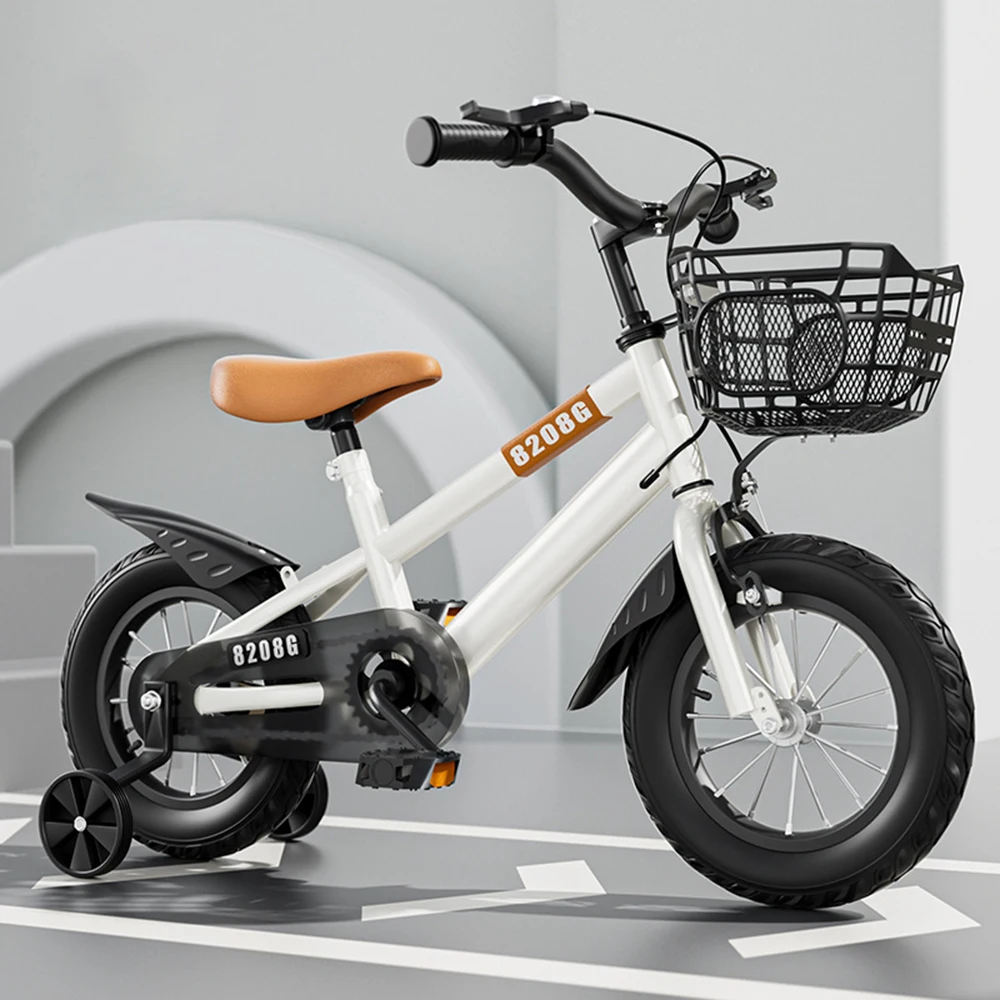 Bicicleta para niños para niñas de 3 a 7 años con ruedas de entrenamiento, cesta, bicicleta para niños, bicicleta para niños 2024