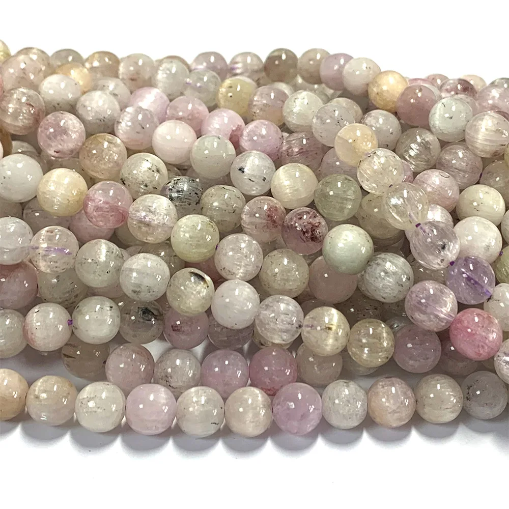 Veemake Kunzite Verde Spodumene Hiddenite Cristallo Naturale Pietre Preziose Collana Bracciali Orecchini Perle Tonde 07149