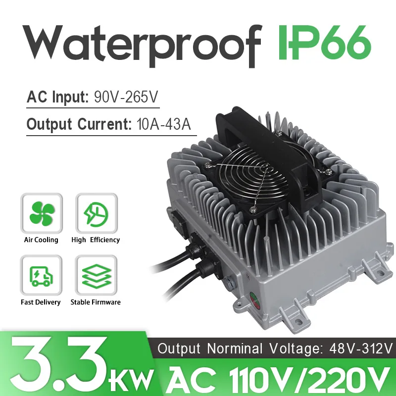 오토바이 자동차 EV 스쿠터용 CAN 사용 가능 리튬 배터리 팩, OBC 3.3Kw 충전기, 48V, 72V, 96V, 144V, 312V, LifePO4, 40A, 32A, 23A, 10A