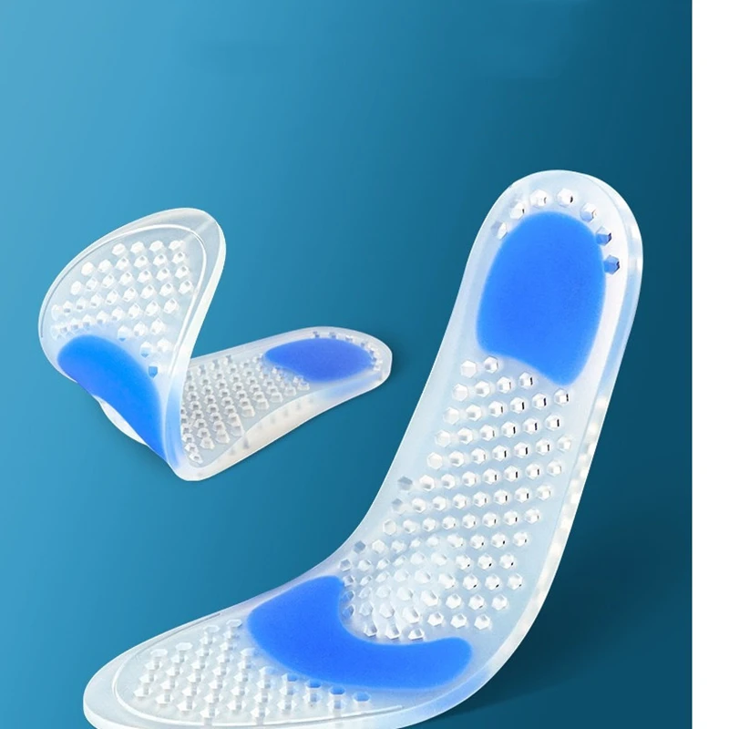 Silicone Gel Insole Heel Lifting Inserts Shoe Foot Care Protector Elastic Cushion Arch Support Running Insole EVA Soft Shoes Pad