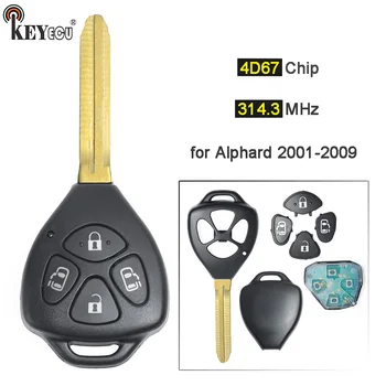 Keyforkess 314.3MHz 4 d67 Chip modello: 44010 sostituzione portachiavi a distanza TOY43 4 pulsanti (modello a 2 porte) per Toyota Alphard 2001-2009