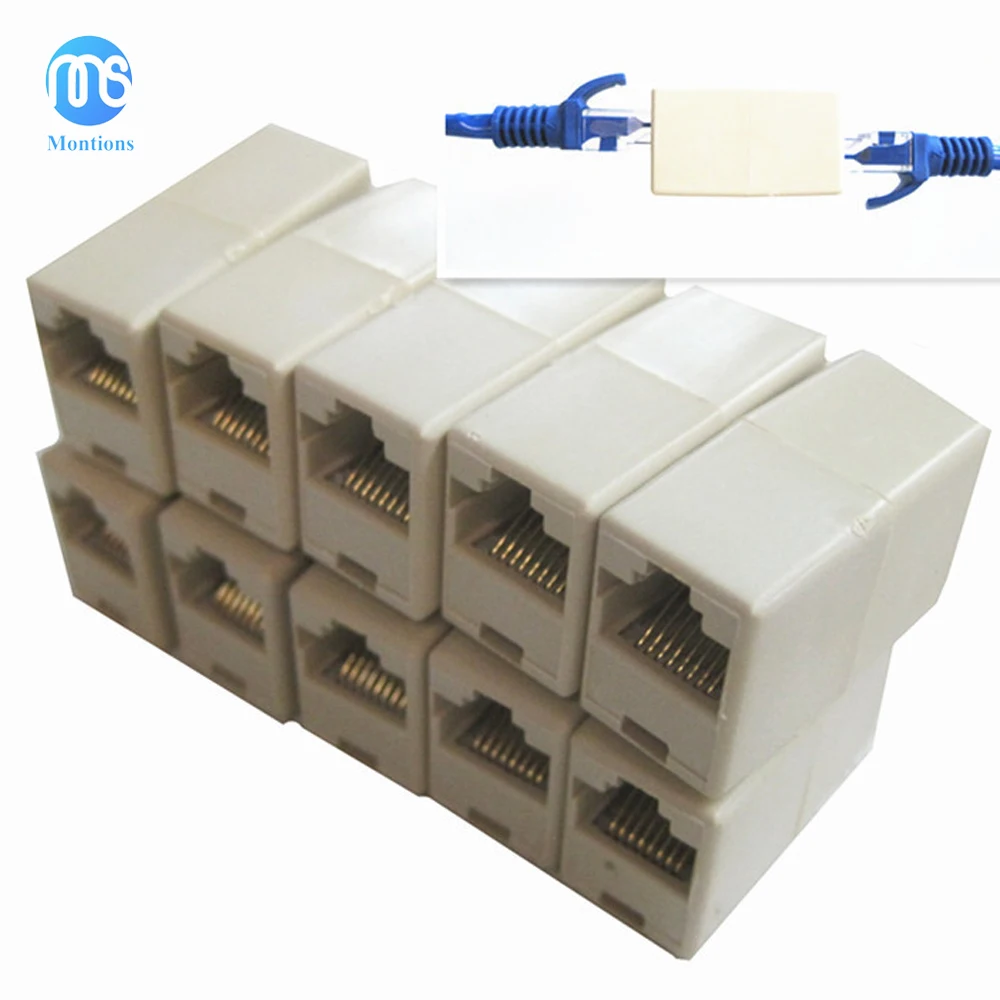 Ethernet Cable Connector 3/5/10PCS 8P8C Socket RJ45 CAT5 Coupler LAN Extender